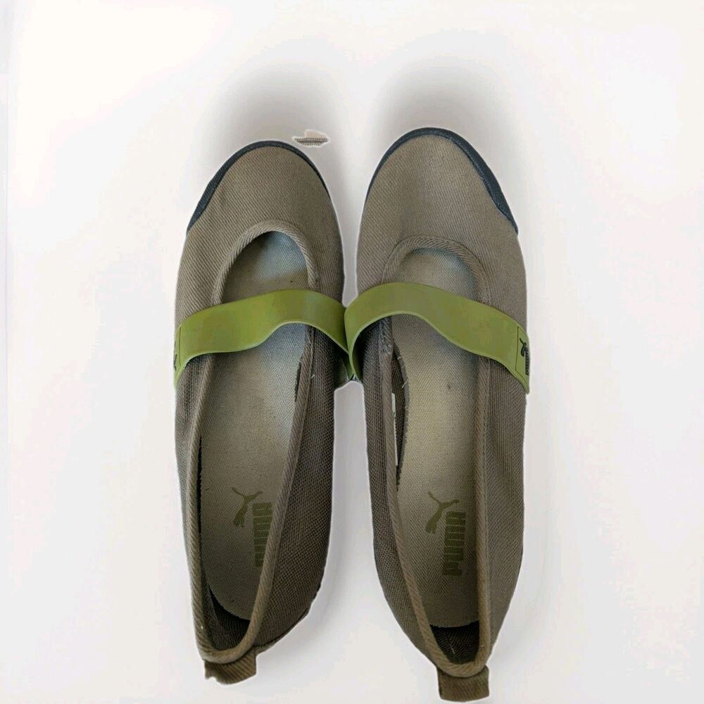 Puma Mary Janes Green sz 9.5 Y2K Vintage Athletic